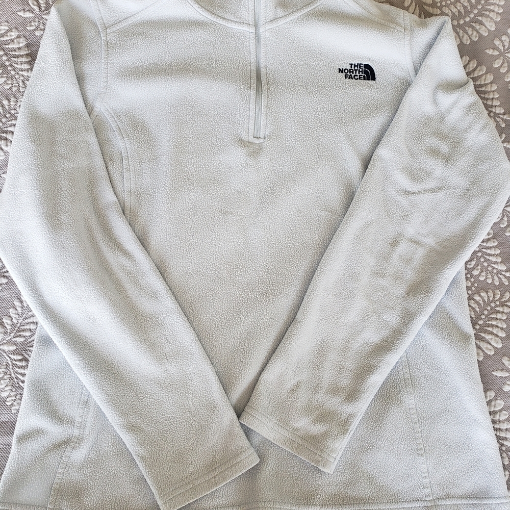 North Face, Large,  baby blue 1/4 zip fleece sweatshirt